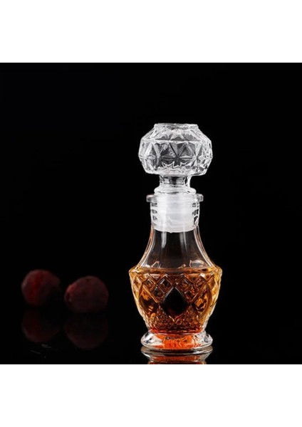 Elmas 50 ml Viski Cam Likör Şişeleri Alkol Şarap Fransız Oyma Parfüm Bal Kavanoz Mini Konteyner Depolama Düğün El Yapımı Hediye (Yurt Dışından)