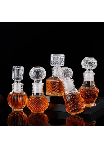 Elmas 50 ml Viski Cam Likör Şişeleri Alkol Şarap Fransız Oyma Parfüm Bal Kavanoz Mini Konteyner Depolama Düğün El Yapımı Hediye (Yurt Dışından)