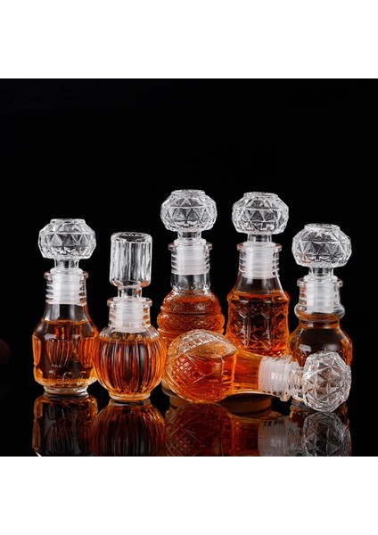 Elmas 50 ml Viski Cam Likör Şişeleri Alkol Şarap Fransız Oyma Parfüm Bal Kavanoz Mini Konteyner Depolama Düğün El Yapımı Hediye (Yurt Dışından)