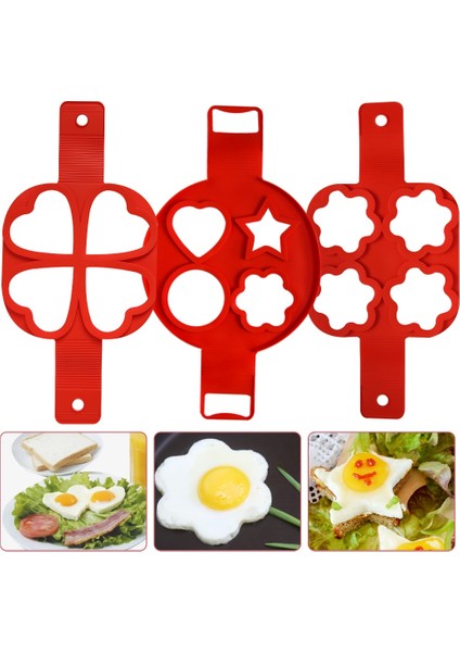 Tip 2-Kalp Yumurta Gözleme Halkası Yapışmaz Gözleme Yapımcısı Kalıp Silikon Yumurta Pişirici Kızarmış Yumurta Şekillendirici Omlet Kalıpları Mutfak Pişirme Aksesuarları Için (Yurt Dışından)