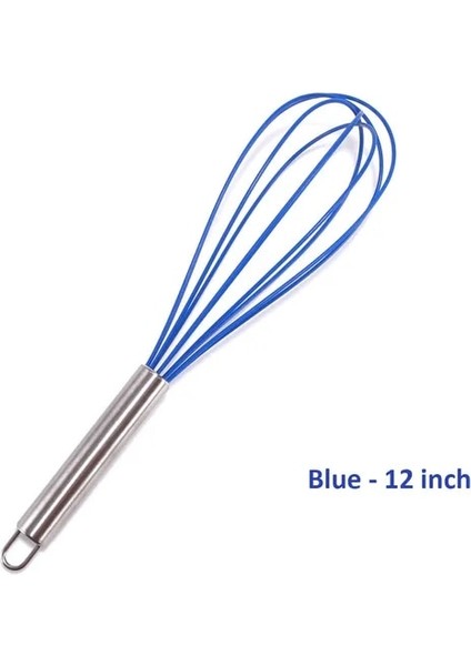Mavi 12 Inç Jankng 1 Adet Içecek Çırpma Mikser Yumurta Çırpıcı Silikon Yumurta Çırpıcılar Mutfak Aletleri El Yumurta Mikseri Pişirme Köpürtücü Wisk Cook Blender (Yurt Dışından)