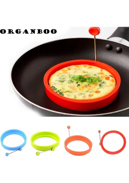 Kırmızı Organboo 1 Adet Gıda Sınıfı Yuvarlak Şekil Omlet Silikon Yaratıcı Kızarmış Yumurta Yapışmaz Tava Gözleme Kalıbı 4 Renk Seçin (Yurt Dışından)