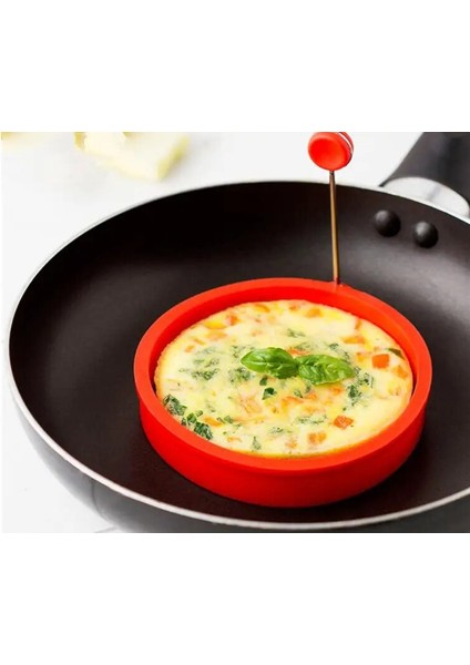Kırmızı Organboo 1 Adet Gıda Sınıfı Yuvarlak Şekil Omlet Silikon Yaratıcı Kızarmış Yumurta Yapışmaz Tava Gözleme Kalıbı 4 Renk Seçin (Yurt Dışından)