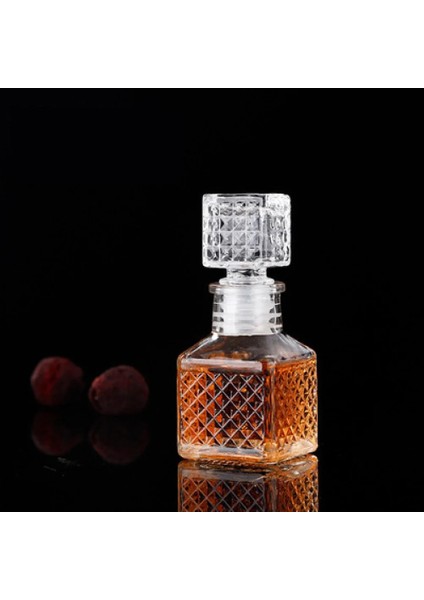 Elmas 50 ml Viski Cam Likör Şişeleri Alkol Şarap Fransız Oyma Parfüm Bal Kavanoz Mini Konteyner Depolama Düğün El Yapımı Hediye (Yurt Dışından)
