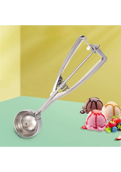 1 Adet Dondurma Kaşığı 5cm Dondurma Kaşığı Paslanmaz Çelik Top Kazıcı Yaylı Kol Püre Patates Karpuz Topu Kaşık Dondurma Yığınları Mutfak Aksesuarları (Yurt Dışından)