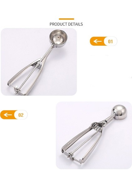 1 Adet Dondurma Kaşığı 5cm Dondurma Kaşığı Paslanmaz Çelik Top Kazıcı Yaylı Kol Püre Patates Karpuz Topu Kaşık Dondurma Yığınları Mutfak Aksesuarları (Yurt Dışından) fırsatları