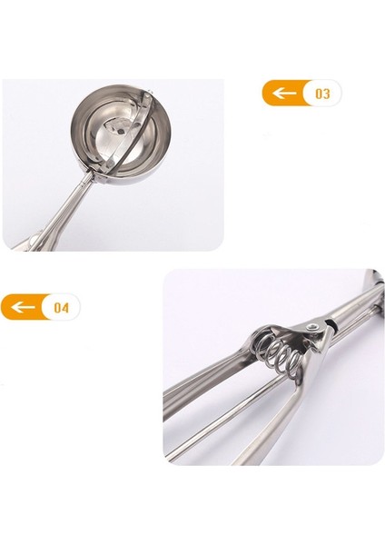 1 Adet Dondurma Kaşığı 5cm Dondurma Kaşığı Paslanmaz Çelik Top Kazıcı Yaylı Kol Püre Patates Karpuz Topu Kaşık Dondurma Yığınları Mutfak Aksesuarları (Yurt Dışından) indirimleri