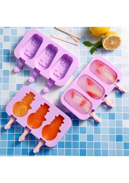 10 Adet Sopa Silikon Dondurma Kalıp Yeniden Kullanılabilir Buzlu Şeker Kalıpları Dıy Ev Yapımı Sevimli Karikatür Dondurucu Meyve Suyu Buz Pop Maker Kalıp Buz Kalıbı (Yurt Dışından) fırsatları