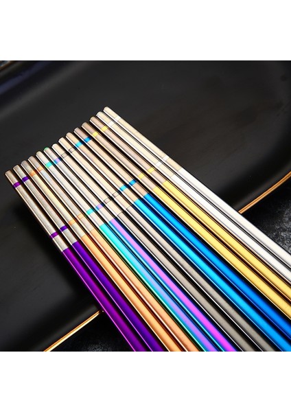 Siyah Zollor Renk Çin Yemek Çubukları Ev Yüksek Sıcaklık Sterilize Edilebilir Kaymaz Paslanmaz Çelik Yemek Çubukları Mutfak Aksesuarları (Yurt Dışından) fırsatları