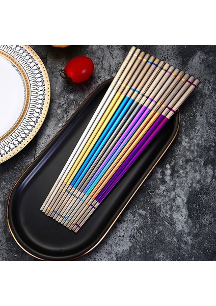 Siyah Zollor Renk Çin Yemek Çubukları Ev Yüksek Sıcaklık Sterilize Edilebilir Kaymaz Paslanmaz Çelik Yemek Çubukları Mutfak Aksesuarları (Yurt Dışından) indirimleri