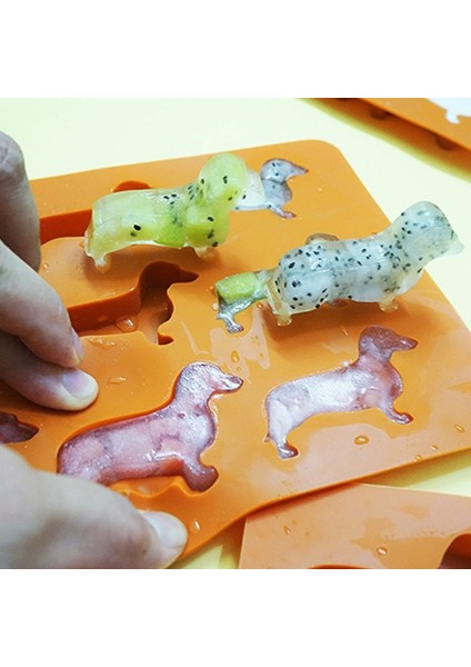 Turuncu 3D Dachshund Çikolatalı Kek Kalıpları Bira Buz Küpü Kalıp Parti Dıy Fondan Pişirme Pişirme Dekorasyon Araçları Silikon Kalıp (Yurt Dışından) fırsatları