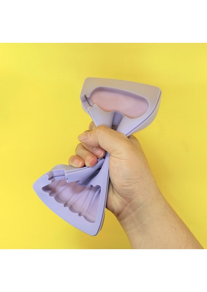 Mor-Havuç Sevimli Karikatür Silikon Dondurma Kalıp Kapaklı Popsicle Kalıp Buz Küpü Makinesi Buz Tepsisi Kalıp Yaz Dondurma Yapma Makinesi (Yurt Dışından)