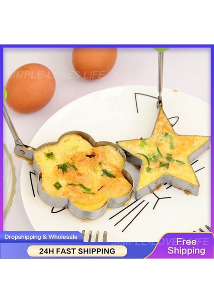 B 1 Adet Paslanmaz Çelik 4 Stil Kızarmış Yumurta Gözleme Şekillendirici Omlet Kalıp Kalıp Kızartma Yumurta Pişirme Araçları Mutfak Aksesuarları Gadget (Yurt Dışından) fiyatları