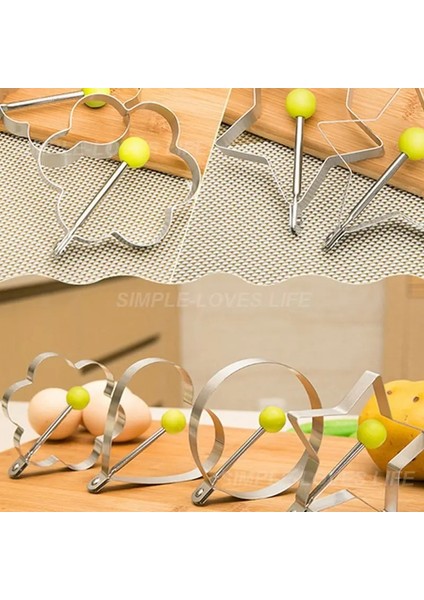 B 1 Adet Paslanmaz Çelik 4 Stil Kızarmış Yumurta Gözleme Şekillendirici Omlet Kalıp Kalıp Kızartma Yumurta Pişirme Araçları Mutfak Aksesuarları Gadget (Yurt Dışından) indirimleri