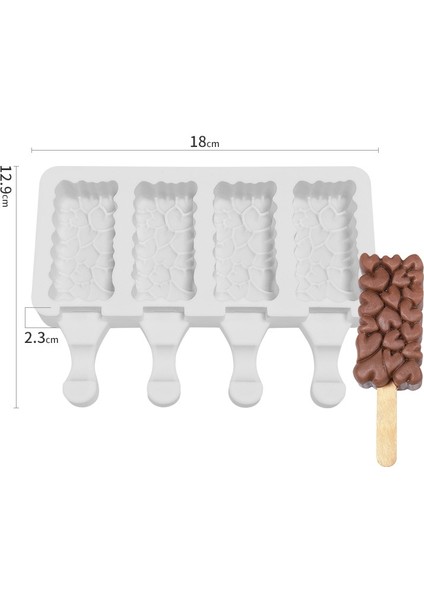 13136 Ev Gıda Sınıfı Peynir Çubuğu Popsicle Kalıp 4 Elmas Dondurma Silikon Kalıp (Yurt Dışından)