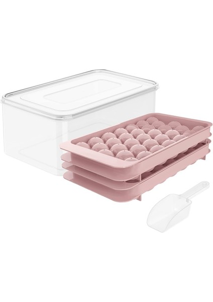 Pembe Yuvarlak Buz Topu Makinesi Çıkarılabilir Kapaklı Kalıp Buz Küpü Tepsileri Buz Küpü Kalıp Mutfak Aksesuarları Parti Dıy (Yurt Dışından)