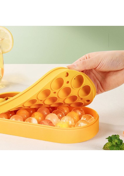 Beyaz Kapaksız Basın Tipi Buz Küpü Yuvarlak Makineleri Bira Kahve Için Buz Hokeyi Kalıp Hızlı Dondurma Mini Buz Topu Parti Mutfak Buz Kutusu Tepsisi Silikon (Yurt Dışından)