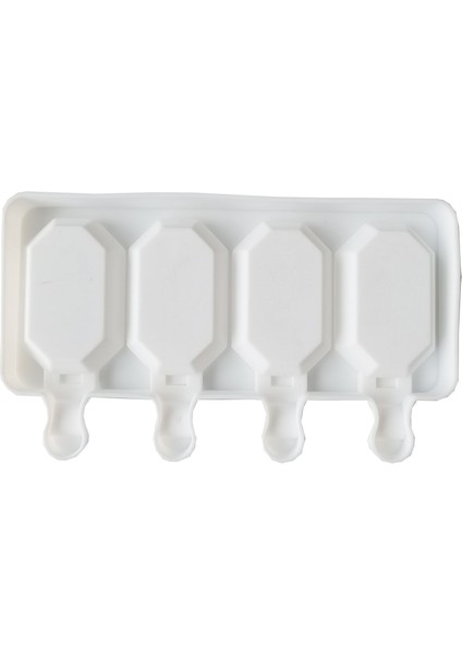 A-Beyaz Silikon Dondurma Kalıp Buz Yapıcı 4 Delik Popsicle Küp Çikolata Tepsisi Kalıpları Mücevher Kalıp Sevgililer Günü Hediyesi Elmas Pişirme Araçları (Yurt Dışından) indirimleri