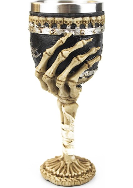 D Kafatası Şekli Reçine Paslanmaz Çelik Yenilik Tatil Dekorasyonu ile Cadılar Bayramı Kadehi (Yurt Dışından) fiyatları