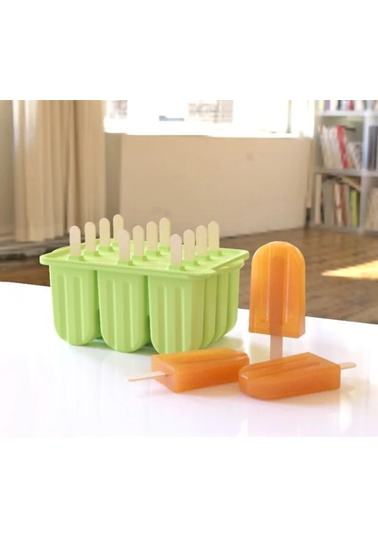 Mavi 12 Kavite Gıda Sınıfı Silikon Dondurma Kalıp Kapaklı Dıy Popsicle Kutusu Lolly Kalıp Tatlı Buz Küpü Tepsi Makinesi Mutfak Aletleri (Yurt Dışından) modelleri