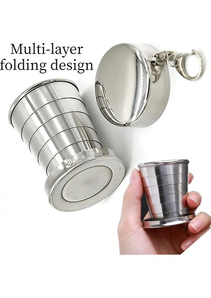 75 ml 75/150 ml Paslanmaz Çelik Katlanır Bardak Paslanmaz Çelik Katlanır Geri Çekilebilir Bardak Katlanır Bardak Blackjack Bardak Çay Fincanları Teaware Katlanır (Yurt Dışından)