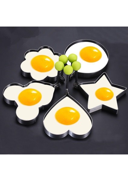 Yıldız Paslanmaz Çelik Omlet Kalıp Eserdir Kızarmış Yumurta Dıy Modeli Omlet Aşk Kalp Şekli Haşlanmış Yumurta Pirinç Topu Aşındırıcı Seti (Yurt Dışından)