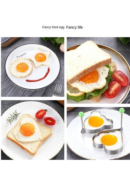 Yıldız Paslanmaz Çelik Omlet Kalıp Eserdir Kızarmış Yumurta Dıy Modeli Omlet Aşk Kalp Şekli Haşlanmış Yumurta Pirinç Topu Aşındırıcı Seti (Yurt Dışından)
