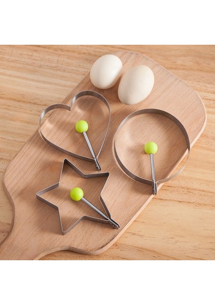 Yıldız Paslanmaz Çelik Omlet Kalıp Eserdir Kızarmış Yumurta Dıy Modeli Omlet Aşk Kalp Şekli Haşlanmış Yumurta Pirinç Topu Aşındırıcı Seti (Yurt Dışından)