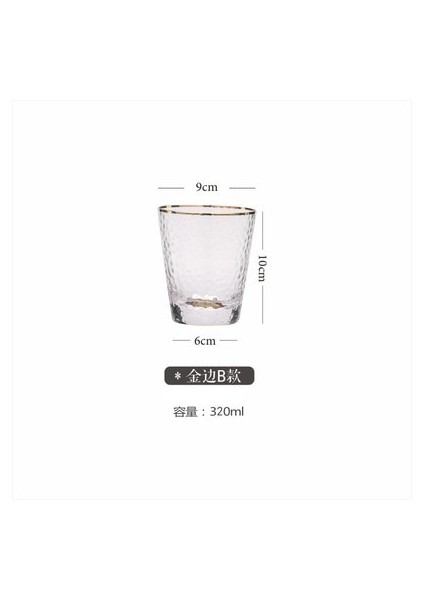 Lowball Altın Kenar L 301-400ML Isıya Dayanıklı Gökkuşağı Kristal Cam Renkli Çekiç Kaplama Highball Bira Bardağı Iyon Kaplama Şarap Kokteyl Cam Kupa Kahve Fincanı (Yurt Dışından)