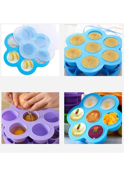 Yeşil 7 Delik Yeniden Kullanılabilir Silikon Bebek Maması Dondurucu Tepsi Sebzelik Yumurta Isırık Kalıp Bpa Ücretsiz Depolama Bebek Maması Saklama Kapları Kapaklı (Yurt Dışından) fiyatları