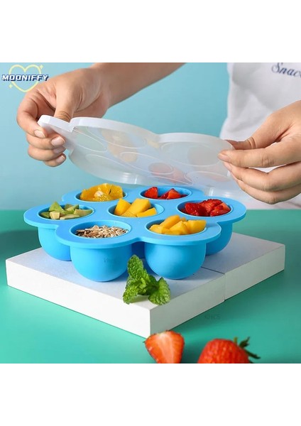 Yeşil 7 Delik Yeniden Kullanılabilir Silikon Bebek Maması Dondurucu Tepsi Sebzelik Yumurta Isırık Kalıp Bpa Ücretsiz Depolama Bebek Maması Saklama Kapları Kapaklı (Yurt Dışından) modelleri