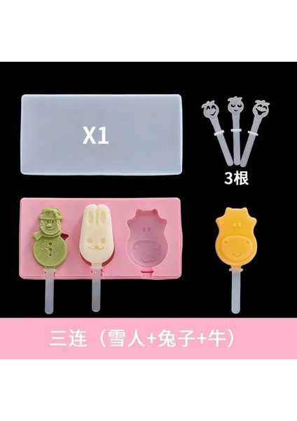 D Pembe Silikon Dondurma Kalıp Sevimli Dıy Çikolata Tatlı Popsicle Kalıpları Makinesi Çocuk Ev Yapımı Dondurma Kalıp Mutfak Alet (Yurt Dışından)