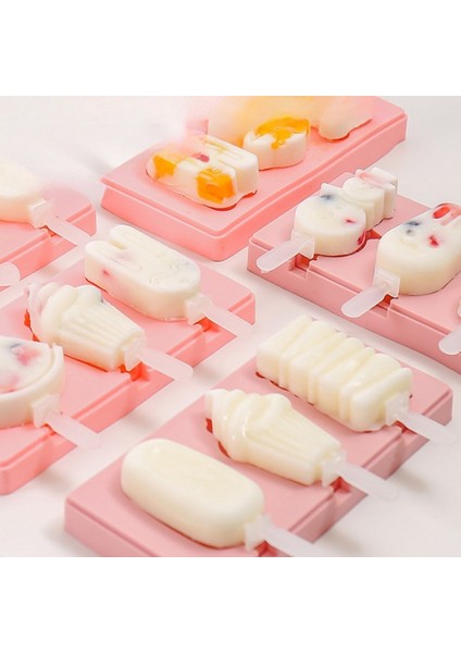 D Pembe Silikon Dondurma Kalıp Sevimli Dıy Çikolata Tatlı Popsicle Kalıpları Makinesi Çocuk Ev Yapımı Dondurma Kalıp Mutfak Alet (Yurt Dışından) modelleri
