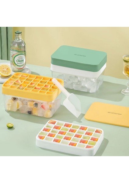 1 Ice Cube Tepsi Seti Yeni Silikon Buz Kalıbı ve Saklama Kutusu 2'si 1 Arada Ice Cube Tepsi Yapımı Kalıp Kutusu Maker Bar Mutfak Aksesuarları Mutfak Eşyaları Ev Aletleri (Yurt Dışından)