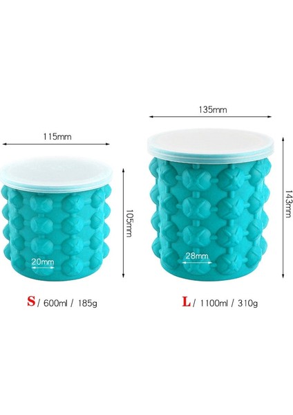 L 1100 ml Silikon Buz Küpü Makinesi Buz Küpü Kalıp Tepsisi Kapaklı Taşınabilir Kova Şarap Buzluk Çanta Bira Dolabı Mutfak Parti Içecek Viski (Yurt Dışından) modelleri