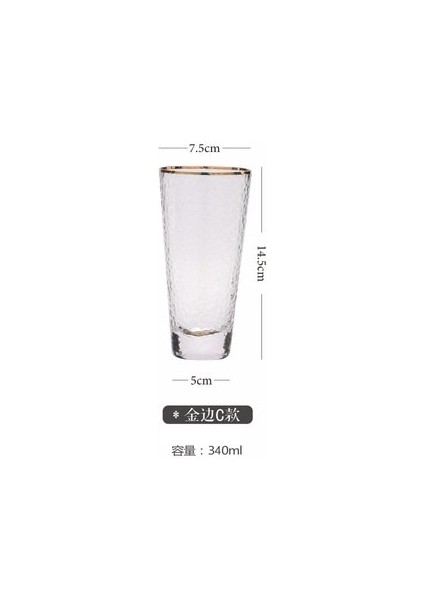 Highball Gold Edge S 301-400ML Isıya Dayanıklı Gökkuşağı Kristal Cam Renkli Çekiç Kaplama Highball Bira Bardağı Iyon Kaplama Şarap Kokteyl Cam Kupa Kahve Fincanı (Yurt Dışından)