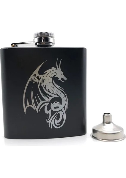 L Alalinong B110 Siyah Cep Şişesi 6 Oz Paslanmaz Çelik Kişiselleştirilmiş Lazer Kazınmış Şişe Alkol Likör Viski Rom Bir Huni ile (Yurt Dışından)