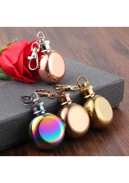 Renkli 1 Adet 1 Oz 28 ml Mini Taşınabilir Paslanmaz Çelik Yuvarlak Hip Mataralar Anahtarlık Likör Alkol Viski Karaf Küçük Şişeler Drinkware (Yurt Dışından) fiyatları