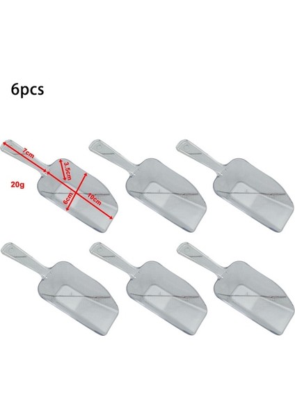 Orta Şeffaf 6 Pcs Mini Plastik Buz Kepçeleri Buz Kürekleri Buz Küreği Çok Fonksiyonlu Düğün Doğum Günü Partisi Tatlı Şeker Tahıl Un Kepçe (Yurt Dışından)
