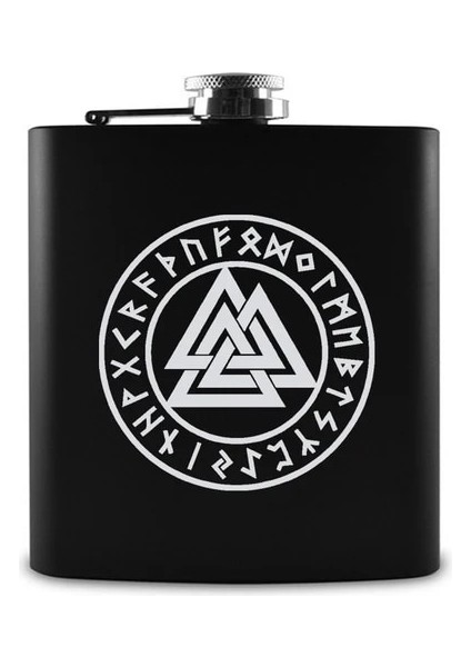 VK02 6oz Çeliksiz Cep Şişesi Cep Taşınabilir Şişe, Şarap / Alkol Için Vegvisir Viking'den Esinlenilmiştir (Yurt Dışından)