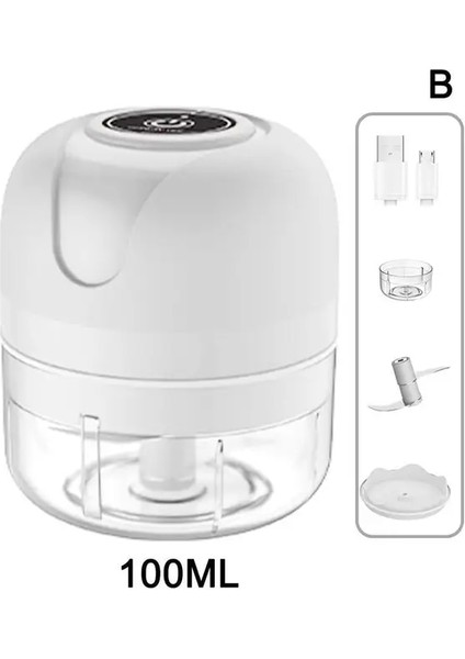 B 100ML 100/250ML Mini USB Kablosuz Elektrikli Sarımsak Ezici Kıyıcı Sebze Öğütücü Gıda Mutfak Biber Araçları Kıyma Presi Et I9Z0 (Yurt Dışından)