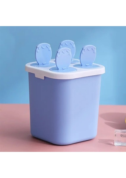 Mavi Dıy Dondurma Popsicle Kalıp Ev Yapımı Buz Kutusu Plastik Çubuk ile Buz Yapıcı Bebek Maması Takviyesi Araçları Mutfak Alet (Yurt Dışından)