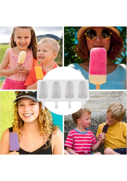 Büyük 4 Hücreler 3D Dıy El Yapımı Silikon Dondurma Kalıp Çevre Dostu Popsicle Kalıp Mus Tatlı Dondurucu Suyu Buz Küpü Tepsi Varil Maker Kalıp (Yurt Dışından)