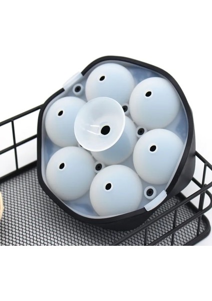 Siyah Yuvarlak Silikon Buz Küpü Kalıp Topu Makinesi Özelleştirilmiş Viski Yeniden Kullanılabilir Tepsiler Çıkarılabilir Kapaklı Bpa Ücretsiz Buz Kalıbı Kalıp Topu (Yurt Dışından)