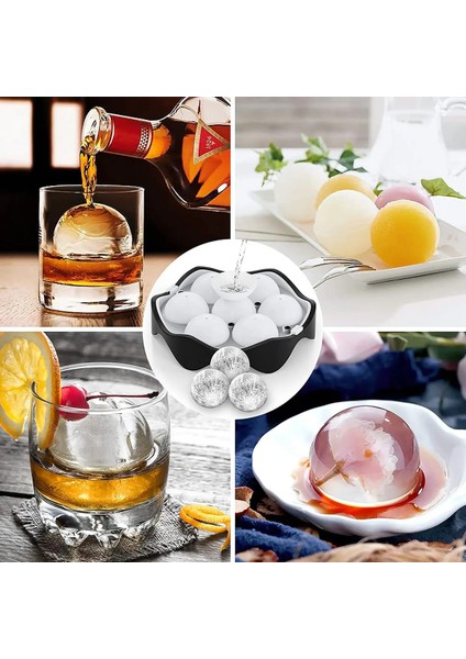 Siyah Yuvarlak Silikon Buz Küpü Kalıp Topu Makinesi Özelleştirilmiş Viski Yeniden Kullanılabilir Tepsiler Çıkarılabilir Kapaklı Bpa Ücretsiz Buz Kalıbı Kalıp Topu (Yurt Dışından) fırsatları