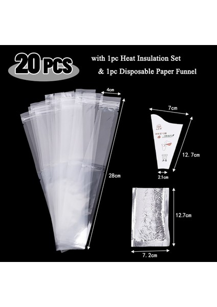 20 Adet 4X28 cm 20/60 Adet Tek Kullanımlık Buz Popsicle Kalıp Mühürlü Çanta Bpa Ücretsiz Dondurucu Tüpler Zip-Kilit Dondurma Suyu Meyve Yaz Smoothies Yapımı (Yurt Dışından)