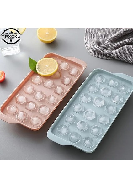 Pembe 18 Kuyu Buz Küpü Tepsileri Dondurucu Buz Topu Makinesi Kalıp Mini Daire Yuvarlak Buz Küpü Kalıp Kapaklı Kokteyl Viski Için Pc'ler Yapma (Yurt Dışından) fiyatları
