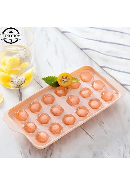 Pembe 18 Kuyu Buz Küpü Tepsileri Dondurucu Buz Topu Makinesi Kalıp Mini Daire Yuvarlak Buz Küpü Kalıp Kapaklı Kokteyl Viski Için Pc'ler Yapma (Yurt Dışından) indirimleri