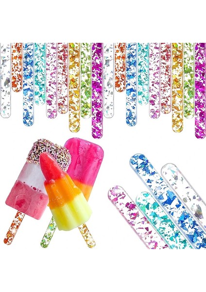 100 Adet 20-100 Adet/takım Şeffaf Akrilik Dondurma Çubuğu Renkli Gıda Sınıfı Çikolata Lolipop Buz Küpü Tutucu Popsicle Mutfak Aksesuarları (Yurt Dışından) fiyatları