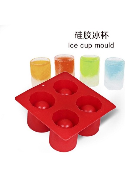 C5 Dıy Buz Izgarası Silikon Buz Izgarası Kalıp Dört Delikli Buz Bardağı Silikon Buz Kalıp Amerikan Kahve Buz Kutusu Buz Yapıcı (Yurt Dışından) modelleri